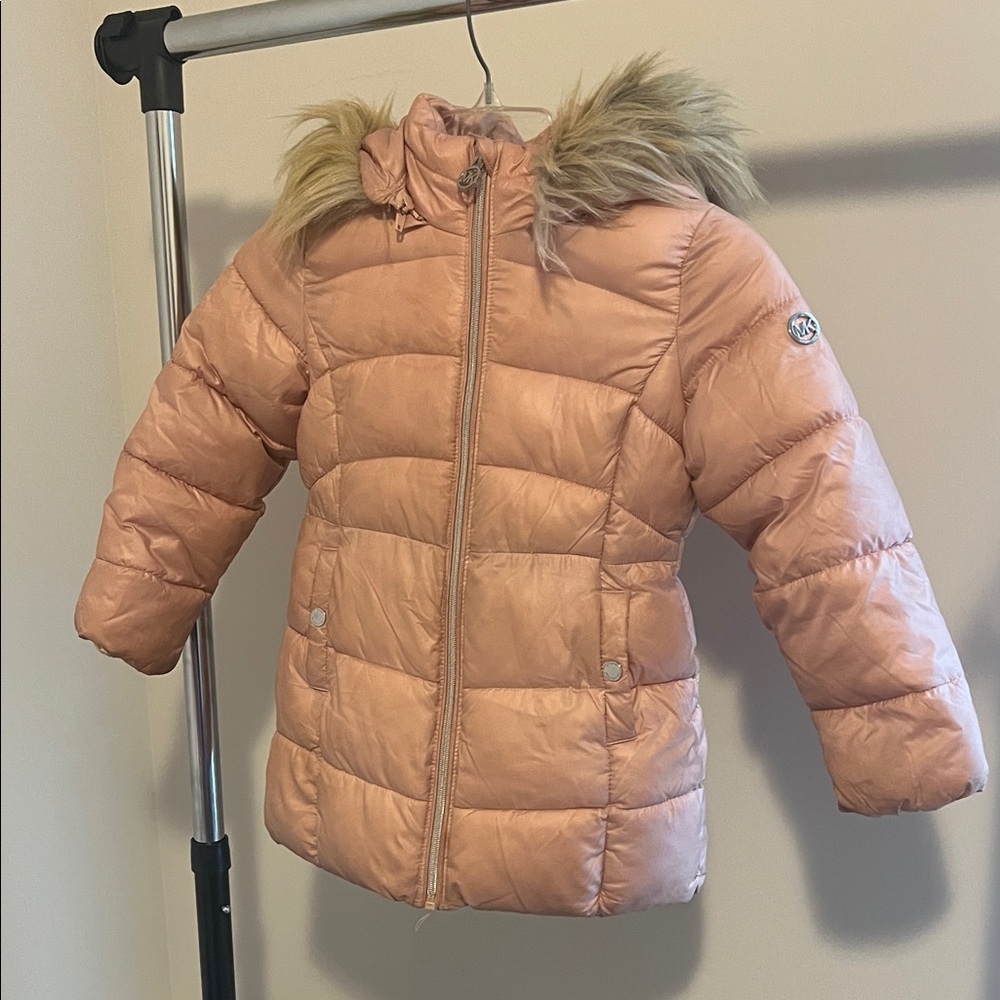 Michael Kors Kids Pink Puffer Jacket